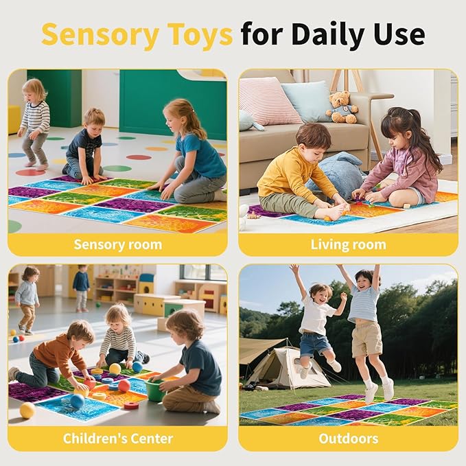 Liquid Motion Floor Tiles - Interactive Sensory Play Mats for Kids, Non-Slip Educational Toy with Dynamic Visual Effects, Ideal for Home, Classroom & Therapy