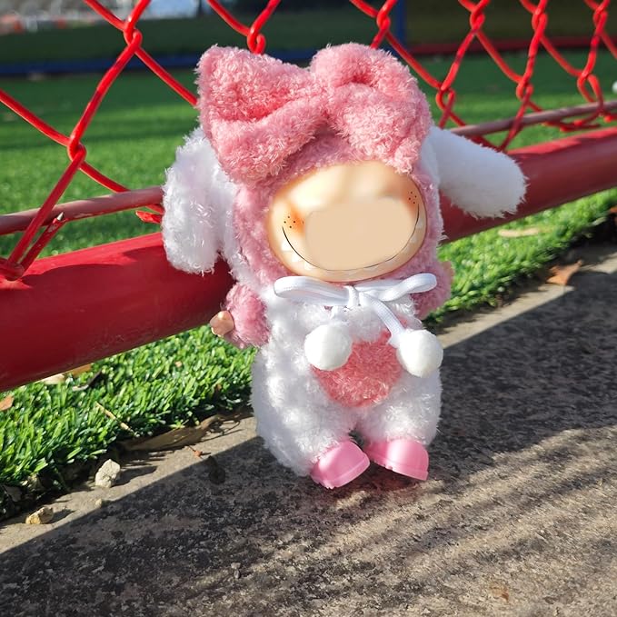 17cm Doll Clothes and Shoes Set, Pink Bunny Clothes Set, 4 PCS Cute Outfits and Shoes Stylish Exquisite Accessories