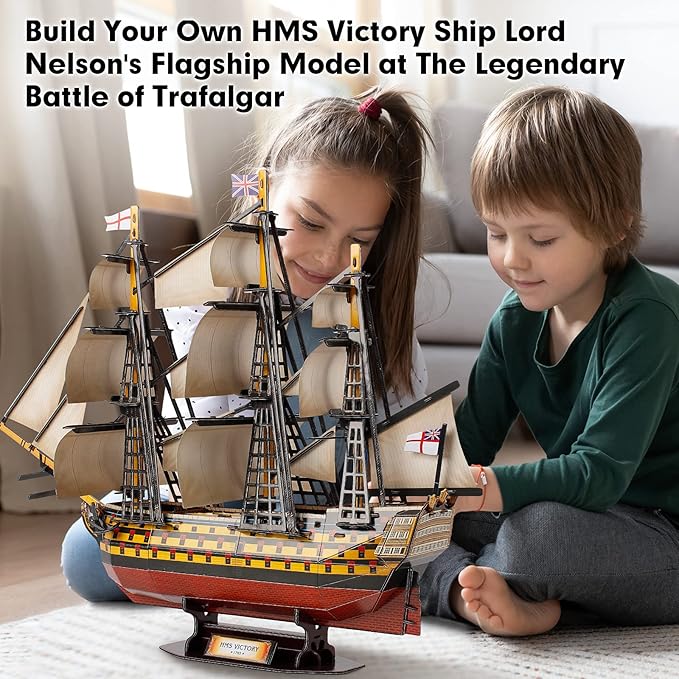 CubicFun 3D Puzzles Large HMS Victory Vessel Ship Sailboat Model Kits for Adults and Teens Toys, 189 Pieces, T4019h