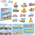 ASTARON 3D Magnetic Puzzle with 60 Puffy Stickers for Toddlers, 51 Pieces 3-in-1 Traffic Puzzles Preschool Education Learning Travel Toys Car Plane Activities for Kids Road Trip Birthday Gifts
