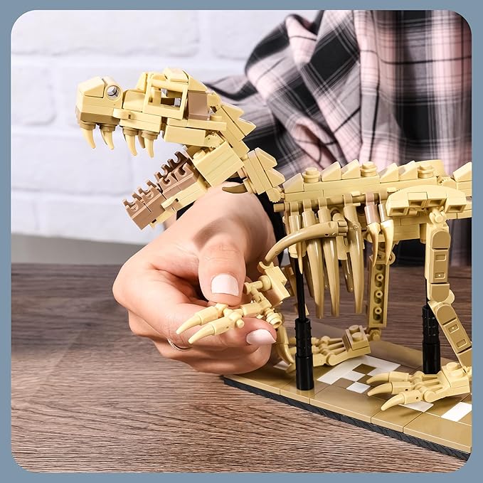 Dinosaur Skeleton Building Kit & Paleontology Building Set-316PCS Excavation-Ready T.Rex Fossil Model, Adult Dinosaur Gift with Movable Joints for Collectors-Display Figures for Home&Office