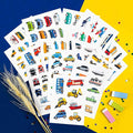 BulbaCraft Truck Stickers - Construction Stickers - Train, Airplane, Tractor, Boat, Fire Truck and Race Car Decals – Extra Durable Waterproof Vehicle Decals, Gifts for Women & Men