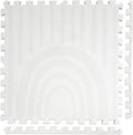 Play Platoon Non-Toxic Large Kids Play Mats for Floors, 9 Tile 72 x 72 inch - Extra-Thick Interlocking Comfortable Cushiony 24 x 24 in. Puzzle Mat with Border, Neutral Playmat Rug for Toddlers