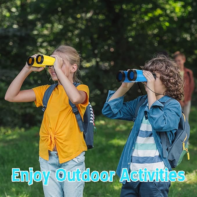 Leyndo 24 Pieces Kids Binoculars with Neck String Assorted Colors Novelty Toy Binoculars for Kids Camping Party Supplies Nature Exploration Toys for Outdoors Indoors Sightseeing, Camping, Birdwatching