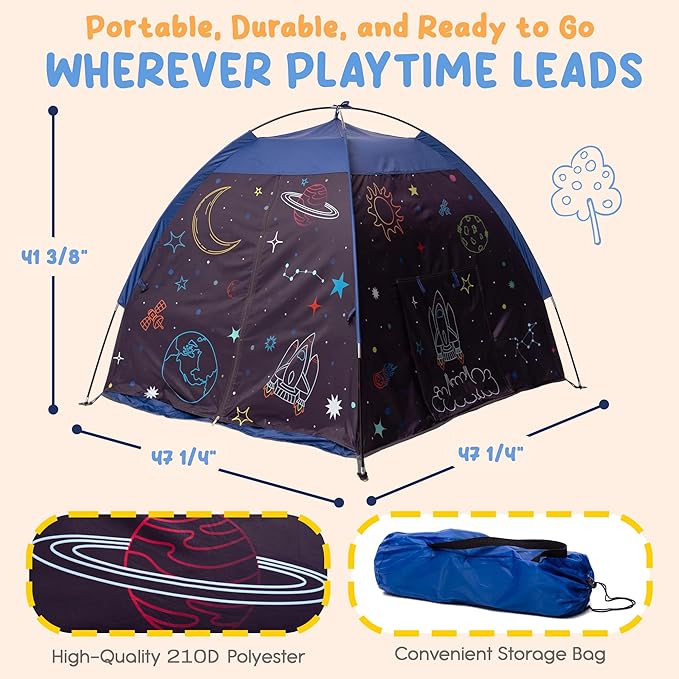 Blackout Sensory Tent for Kids with Autism - 51"x 51"x 40" Calming Corner, Easy to Assemble & Durable with Clear Phone Pocket and Mesh Storage – Ideal for SPD, ADHD & Autistic Children
