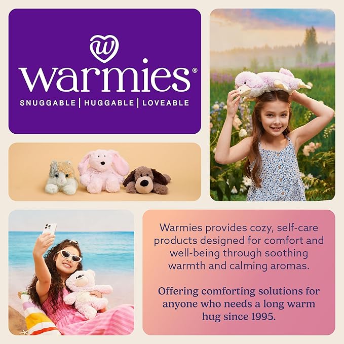 warmies Junior Microwavable & Weighted Stuffed Animals, Turtle - Heated Stuffed Animal Plushie for Warmth & Comfort - Cute Soft Plush Toys for Adults & Children (Boys, Girls, Babies & Toddlers)