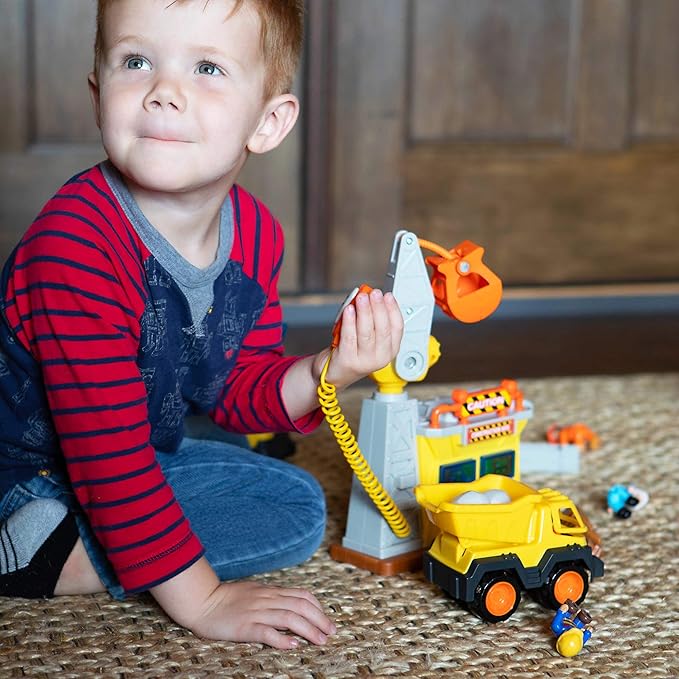 Fat Brain Toys Construction Site Playset - Multilingual Imaginative Play, Ages 3+
