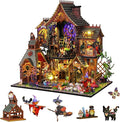 DIY Miniature House Kit,Tiny House Model Kit Dollhouse with Light & Tools, DIY Wooden Dollhouse Miniature Kit for Adults and Teens, Creative Craft Magic House Kit, Home Decor(Magic Spirit)