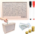 Money Saving Box, Wooden Money Box with Money Target and Numbers, Savings Challenges Money Box, Cash Savings Box, Bank for Adults Kids (10000 Dollar)