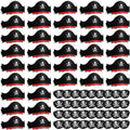 Legigo 72 Pcs Pirate Hat with Eye Mask - Classic Costume Cap Accessories for Pirate Party Cosplay Caribbean Dress, Black