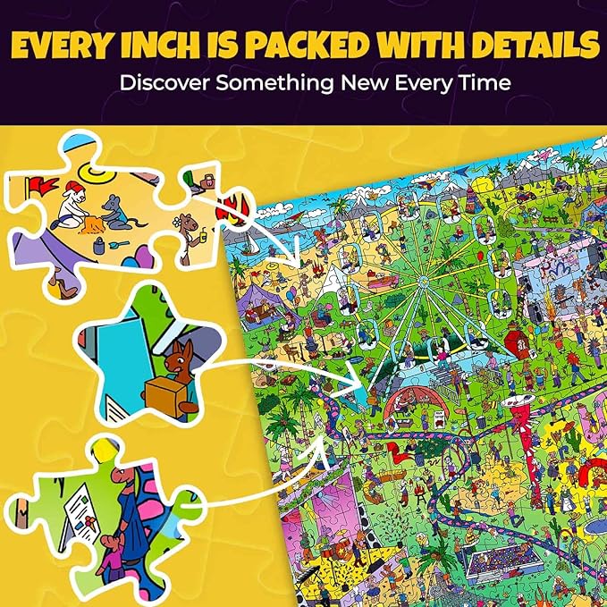 QUOKKA 1000 Piece Puzzle for Adults and Teens – Animal Bash Adult Jigsaw Puzzles with Hidden Secrets & Audio Story – Detailed Visual Puzzle Game for Focus & Relaxation with Twist – FSC Certified Gift