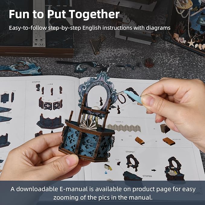 Book Nook Kit - DIY Miniature House Kit for Adults, Teens, Booknook Tiny House Bookshelf Decor 3D Wooden Puzzle, Gifts for Family, Friends (Song of The Sirens)