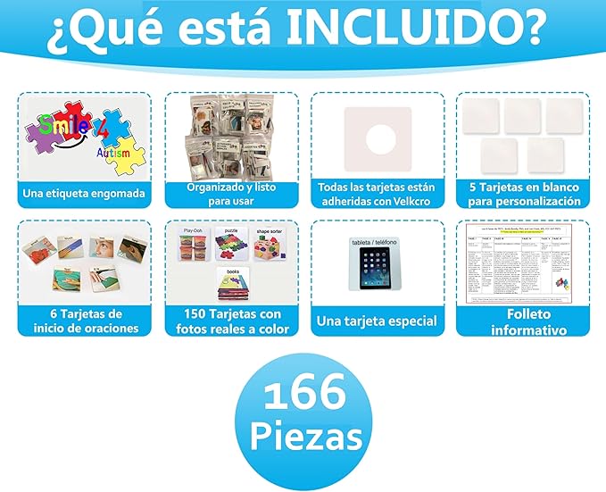 Smile4Autism Loose Visual Picture Cards, Receptive and Expressive Language, Speech Articulation Therapy, ASD, ADD, ADHD, Apraxia, & Stroke Patients (Small Laminate, Spanish Looose Lami)