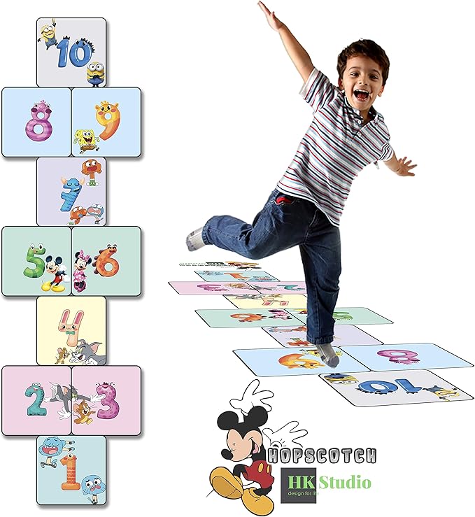 Classroom Decor Sensory Path Decals for Floor & Wall - Funny Number Hopscotch Floor Stickers for Boosting Gross Motor Skills