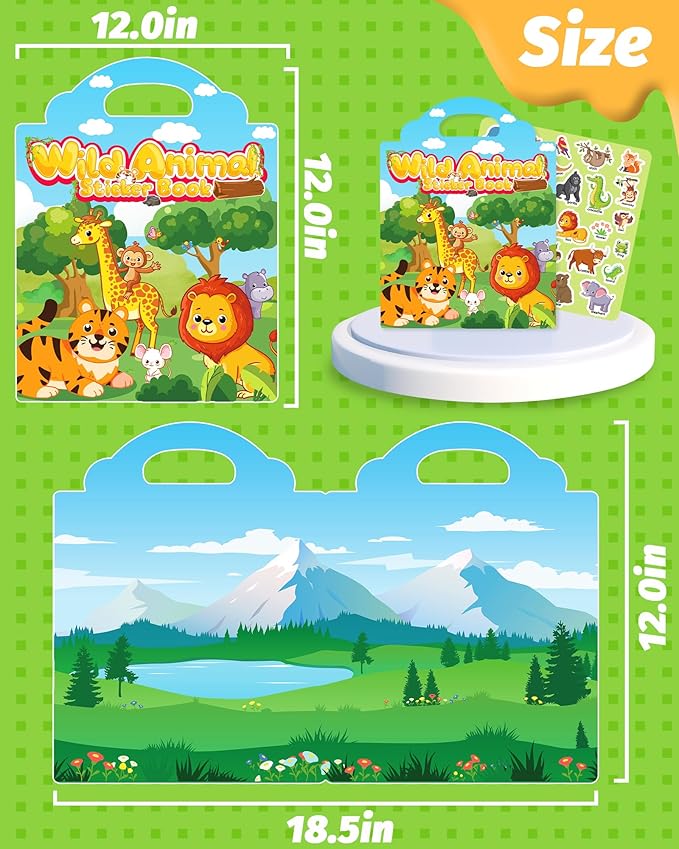 Reusable Sticker Book for Toddlers 2-4 Years, Stickers for Kids, Toddler Craft Activities, Toddler Travel Toys Ages 2+ Boy Girl Birthday Gifts