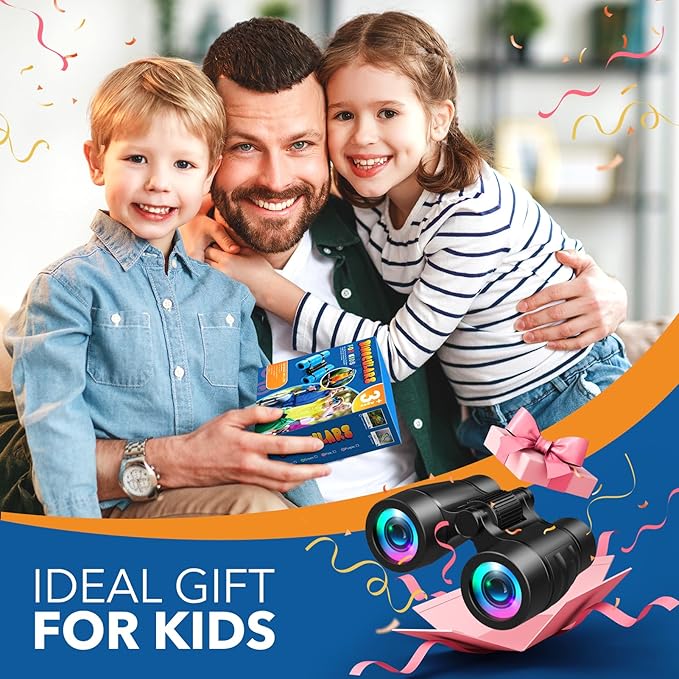 Boy Toys Ages 3-8: Kids Binoculars with Bird Watching Manual 4 5 6 7 8 Year Old Boys Girls Christmas Birthday Gifts Outdoor Travel Binoculars Toy for Kid Age 4-6 Toddler Camping|Hiking Toys
