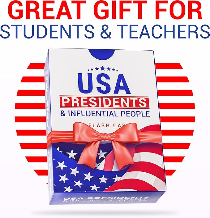 United States History Flash Cards – 75 US American Presidents & Influential People – AP Learning Resource for Studying, Government Teaching Aid Tool, Social Studies Civics Reference – Classroom & Home