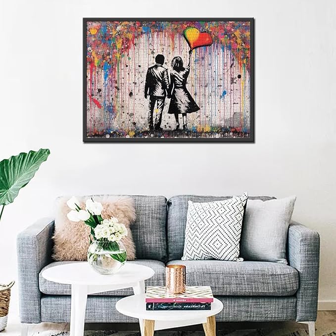 Tucocoo Graffiti Jigsaw Puzzles for Adults 1000 Pieces, Street Couple Love Banksy Art Jigsaw Puzzle Colorful DIY Puzzles for Home Decoration Gifts, Family Puzzle Perfect for Game Nights 20 x 27 inch