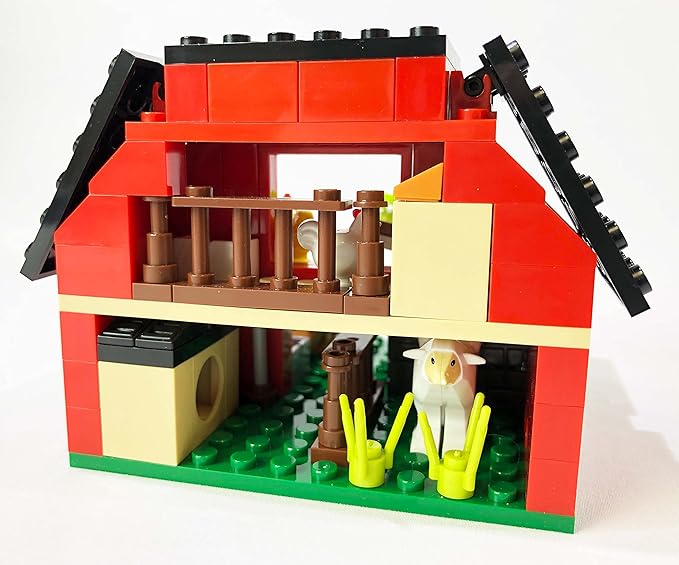 Brick Loot Farm Animal Building Set – 160 Pieces Custom Designed Model with Chickens, Pig, Lamb, Eggs & More, Compatible with Lego, Creative Play for Kids & Adults, Ages 6+