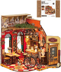 ROBOTIME DIY Miniature House Kit, Mini Diorama House for Adults, Wooden Furniture Kit with LED, Tiny House Dollhouse Building Kits for Halloween/Christmas/Birthday Gifts