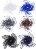 Boao 6 Pieces Chiffon Scarf 1950s Square Neck Head Scarfs Vintage Soft Polyester for Women Lady