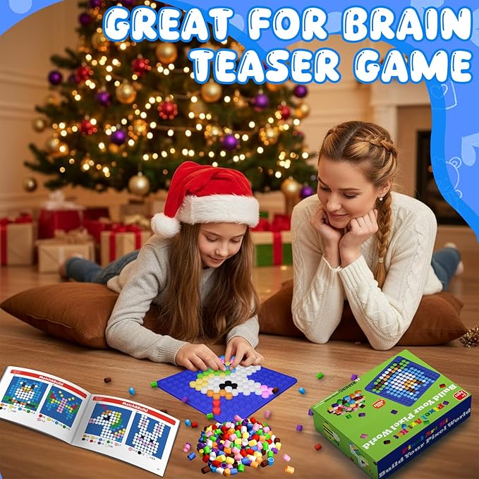 Bbiamsleep Pixel Art Kit, 500 Pcs 10 Colors Plastic Pixel Bricks Fine Motor Skills for Brain Teaser Manipulatives Sensory Bin Sorting Counting Training