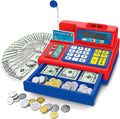 Calculator Cash Register - 103 Pcs Toy Cash Register, Microphone, Credit Card and Banking for Kids, Early Math Skills Toys Gifts for 3, 4, 5, 6 7 8+ Years Old Boys Girls