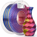 AMOLEN Silk PLA 3D Printer Filament, Tri Color Red Yellow Blue PLA 1.75mm, Shiny Multi Color Change Filament 3D Printing PLA Filament for Most FDM 3D Printer, 1kg Spool(2.2lbs)