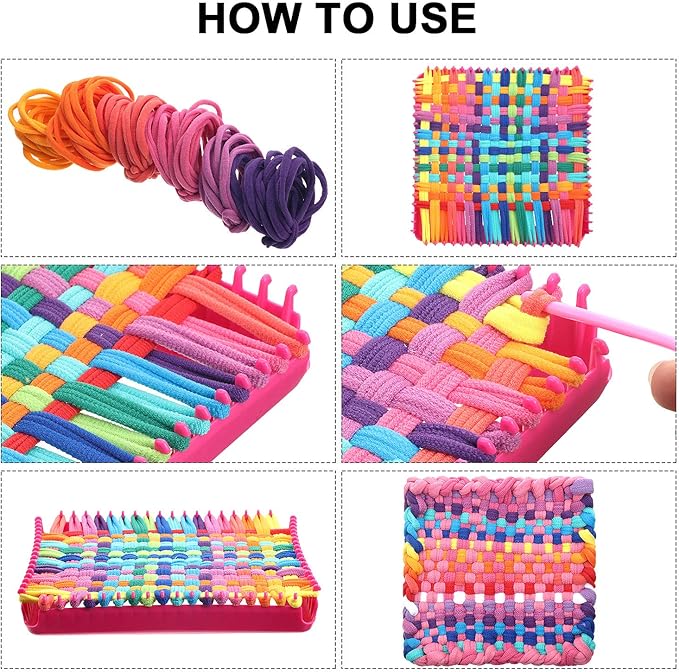 12 Colors Potholder Weaving Loom Loops Bulk Weaving Craft Loops with Multiple Colors for DIY Crafts Supplies Compatible with 7 Inch Weaving Loom(384 Pieces)