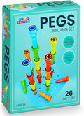 Play Build Peg Board Toy for Kids, 25 Colorful Pegs with Foam Board, Stacking Pegboard Set, Toddler Learning Toys for Ages 3+, Montessori, Educational, Therapy Toy for Boys & Girls