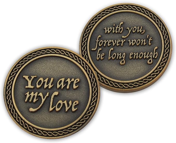 Bulk Set of 3 Romantic Love Expression Coins, You are My Love, with You Forever Won't Be Long Enough, Anniversary Pocket Tokens for Date Night, Love Gift for Men & Women, from Him or Her