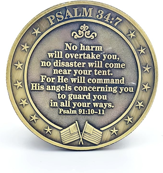 The Archangel Michael Challenge Coin Christian Coin Bible Verse Angel Coin As Catholic Gifts (Single Coin)