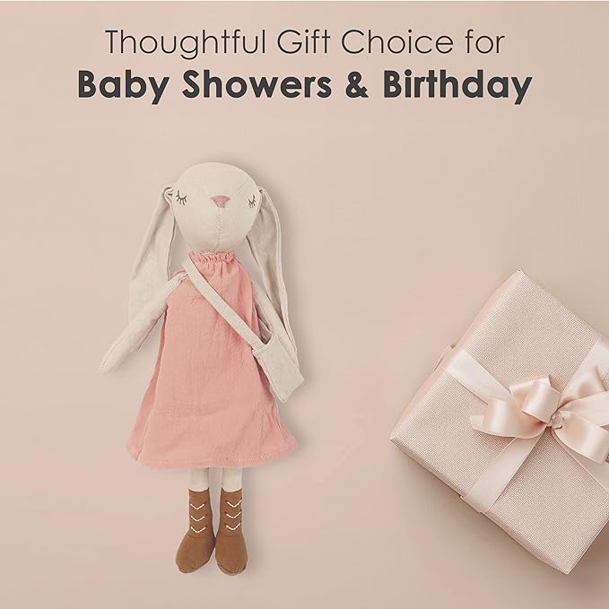 Mon Ami Hazel The Bunny Stuffed Doll - 13", Soft & Cuddly Plush Animal Doll, Use as Toy or Room Décor, Great Gift for Kids of All Ages