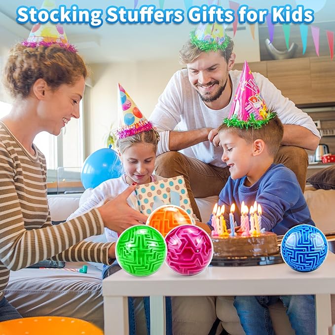 YongnKids 4 Pack 3D Puzzle Maze Ball Toys| Brain Teaser Puzzles Maze Game for Adults & Kids Ages 8-12 13+ Gifts, Games for Adults and Family Best- Easy & Medium & Hard Challenges