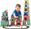 Youuys Sorting and Stacking Toys for Toddlers with Nesting Garages & Race Track & Wooden Cars & Community Helpers, Montessori Nesting Boxes for 1-3 Preschool Learning for 1 2 3 Boys Girls Gift