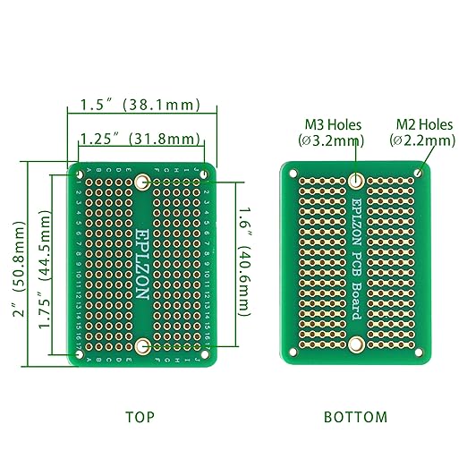 Solderable Breadboard Mini PCB Board Gold-Plated Solder Breadboard for DIY Electronics Projects Apply to Soldering Projects 2.0"x1.5" Mixed Color(Pack of 10 Pcs,Green)