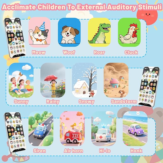 Kids Phone with 10,000+ Educational Content, Rechargeable Toddler Learning Phone with Music & Sounds, Pretend Play Cell Phone for Boys & Girls Ages, Best Gift for Toddler Toys