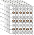 12 Sheets Coin Collection Supplies Pages, Collecting Book Album Protectors Sleeves with Standard 9 Hole for Coin Binder, Currency Holder Storage for Pennies, Quarters Stamp (42 Pocket per Sheet)