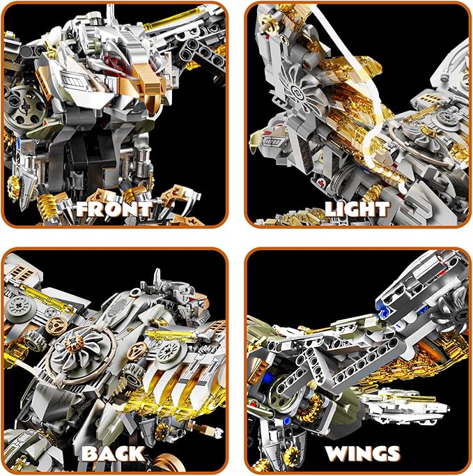 Mechanical Eagle Building Block Set 3D Poseable Model with Articulated Wings & Talons STEM Toy for Kids & Adults Ideal Gift for Engineering, Nature & Animal Lovers
