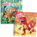 2PCS Paint by Number Sticker Book Travel Activities for Kids Ages 4-10, Road Trip and Airplane Toys for Long Car Rides, Birthday Present, Preschool Classroom Party Gifts
