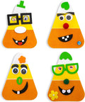 4E's Novelty Halloween Crafts for Kids (12 Pack) Goofy Candy Corn Magnet Foam Craft Kit - Bulk Fall Arts and Crafts for Toddlers, Halloween Classroom Activities for Party