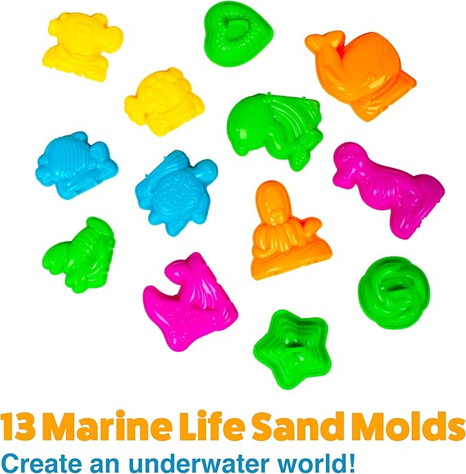 USA Toyz Sand Molds Beach Toys for Kids Set - 23pk Sandbox Toy for Toddlers, Compatible with Foam or Molding Clay Kits, Beach Sand Castle Building, Water Tables, Indoor Outdoor Sensory Toys for Kids