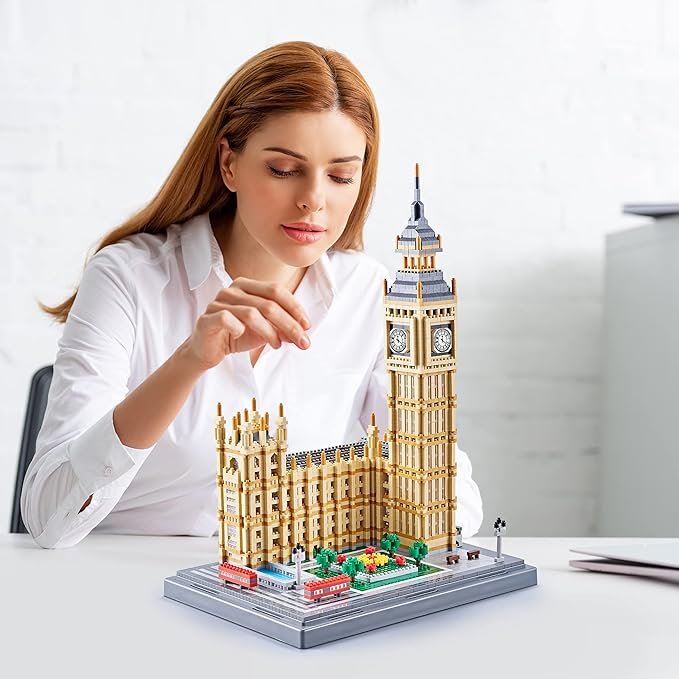 YaJie Big Ben Architecture Model Building Block Sets (6473PCS) - World Famous Architectural Model Toys Present for Kid Age of 14+ and Adult