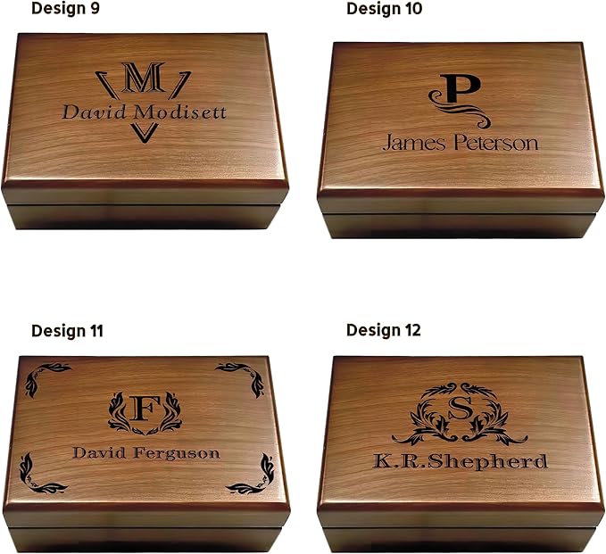 Personalized Keepsake Box | Walnut Wooden Memory Box Gift for Anniversary, Wedding, Valentine, Birthday, Baby Shower, Groomsman | Handmade Keepsake Storage Organizer | Engraved Name Box