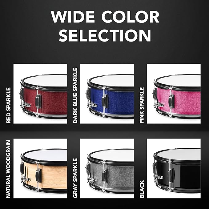 Best Choice Products 5-Piece Full Size Complete Adult Drum Set w/Cymbal Stands, Stool, Drum Pedal, Sticks, Floor Tom - Pink Sparkle