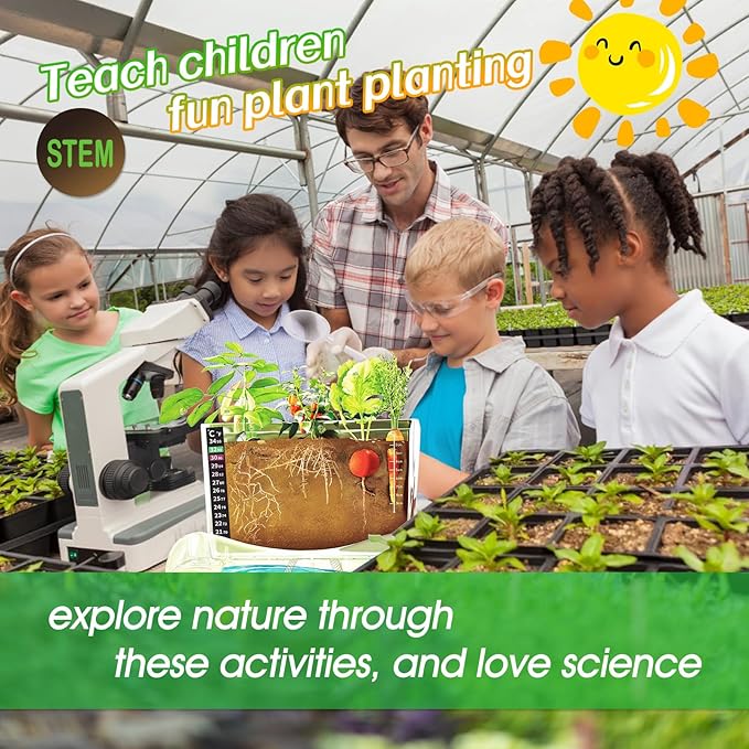 Root Viewer Kit for Kids - Grow Your Own Kids Garden for Boys & Girls - Science STEM Toy & Craft Growing Kits for Ages 6 7 8 9 10 Birthday Easter Gifts for Boy & Girls - Kid Gardening Set