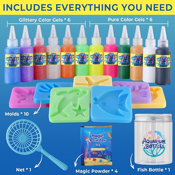 Magic Water Elf Toy Kit - Crafts kit for Kids - Arts and Crafts for Girls - Magic Gel Water Pets - Make Your Own Squishies Squishy Maker Toys - Kid Toys Birthday Gifts for Girls Boys Ages 3-12