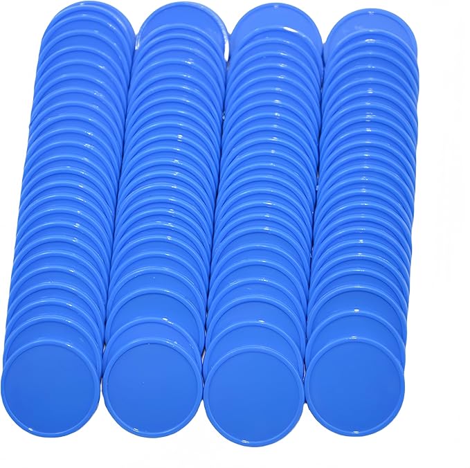 Smartdealspro Set of 100 1 Inch Opaque Plastic Learning Counters Mini Poker Chips Game Tokens with Storage Box (Purssian Blue)