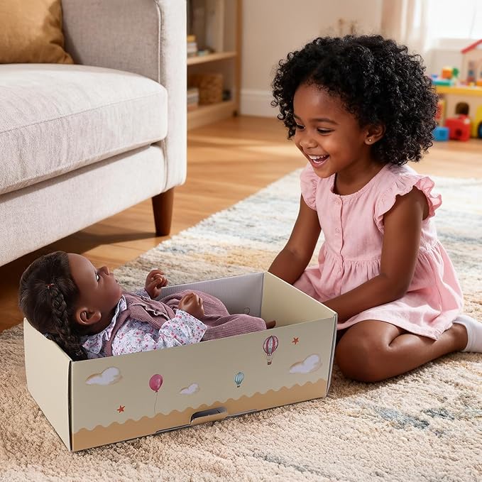 BABESIDE Reborn Baby Dolls Black, 20 Inch Realistic Black Girl Newborn Real Life Baby Girl Lifelike Dolls Soft Vinyl & Cloth Body with Feeding Kit Gift Box for Kids Ages 3+