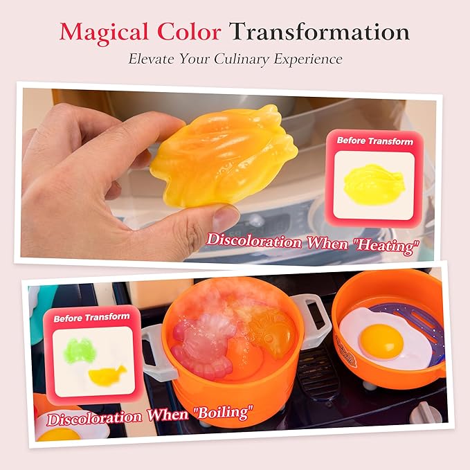 [2025 Upgraded] Kitchen for Kids & Toddlers Play Kitchen Set with Tablet Ordering, Music, Lights & Sounds, Steam Stove & Boiling Bubbles, Oven Dings, Faucet & Dishwasher,Easy-Install,Life Skills(Blue)